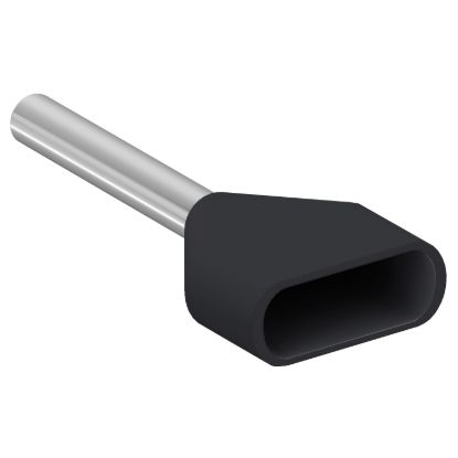 Picture of Cable end, Linergy TR cable ends, twin conductor, black, 1.5mmÂ², for insulated cable, medium size, 5 sets of 50