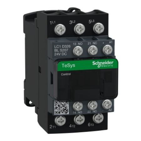 Picture of Contactor, TeSys Deca railway S207, 3P(3NO), AC-3/AC-3e, 32A, <=440V, 24V DC low consumption coil, lugs-ring terminals