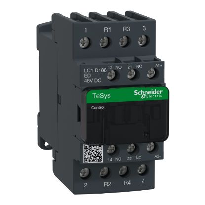 Picture of Contactor, TeSys Deca, 4P(2NO+2NC), AC-1, <=440V, 32A, 48VDC coil, screw clamp terminal