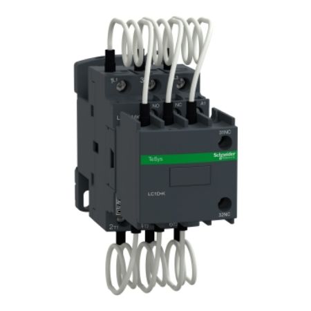 Picture of Capacitor contactor, Tesys Deca, 25kVAR at 400/415V 50Hz, 220V AC 50/60Hz coil, screw clamp terminals