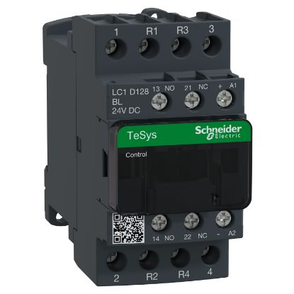 Picture of Contactor, TeSys Deca, 4P(2NO+2NC), AC-1, <=440V, 25A, 24VDC low consumption coil, screw clamp terminal
