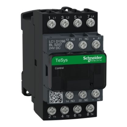 Picture of Contactor, TeSys Deca S207,4P(2NO+2NC),AC-1 25A , <=440V, 24V DC low consumption coil, lugs-ring terminal