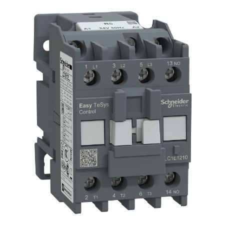 Picture of Contactor,Easy TeSys Control,LC1E,3P(3NO),AC-3,<=440V,12A,24V AC coil,50Hz,1NO auxiliary contact