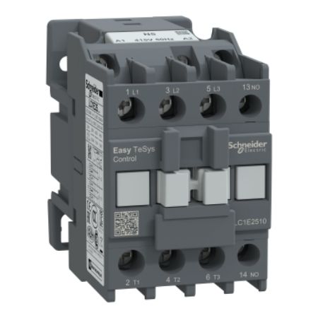 Picture of Contactor,Easy TeSys Control,LC1E,3P(3NO),AC-3,<=440V,25A,415V AC coil,50Hz,1NO auxiliary contact