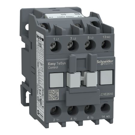 Picture of Contactor,Easy TeSys Control,LC1E,3P(3NO),AC-3,<=440V,25A,240V AC coil,50Hz,1NO auxiliary contact