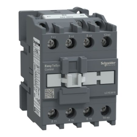 Picture of Contactor,Easy TeSys Control,LC1E,3P(3NO),AC-3,<=440V,38A,24V AC coil,50Hz,1NO auxiliary contact