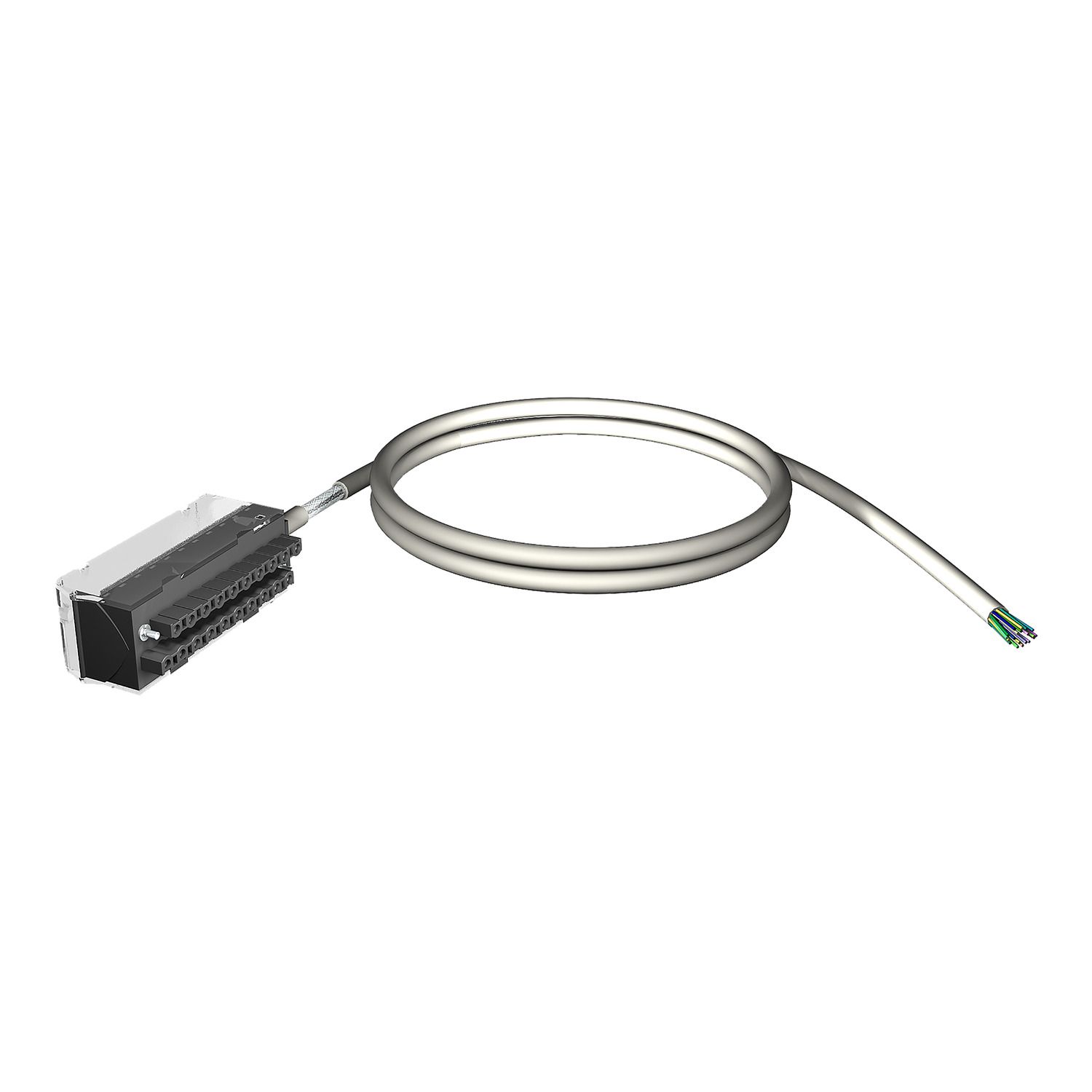 Picture of shielded cord set, Modicon X80, 28-way terminal, one end flying leads, 3m