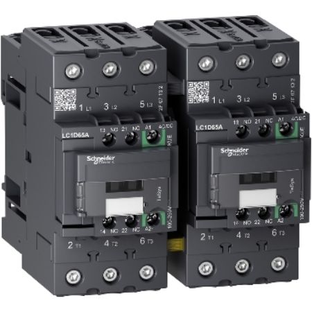 Picture of TeSys; TeSys Deca, Reversing contactor, 3P(3 NO), AC-3, 0 to 440V, 65A, 100 to 250VAC/DC coil