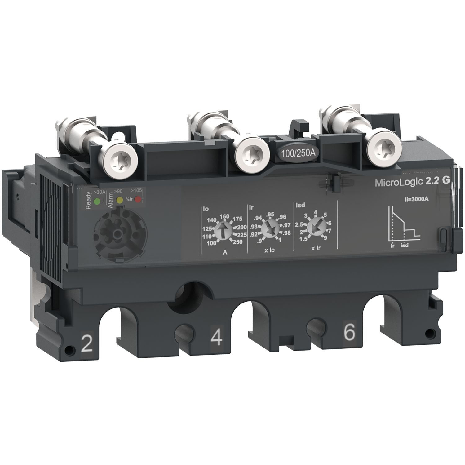 Picture of Trip unit MicroLogic 2.2G, ComPacT NSX100/160/250, 3 poles, electronic basic protections, generator protection, 100A
