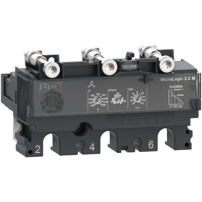 Picture of Trip unit MicroLogic 2.2M, ComPacT NSX100/160/250, 3 poles, electronic basic protections, motor protection, 25A rating