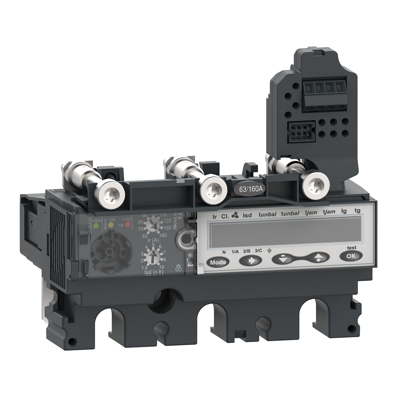 Picture of Trip unit MicroLogic 5.2E, ComPacT NSX100/160/250, 3 poles, electronic basic protections, energy meter, 40A rating