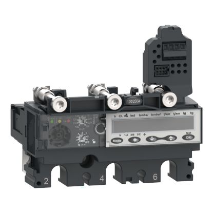 Picture of Trip unit MicroLogic 6.2E, ComPacT NSX100/160/250, 3 poles, basic and ground fault protections, energy meter, 40A