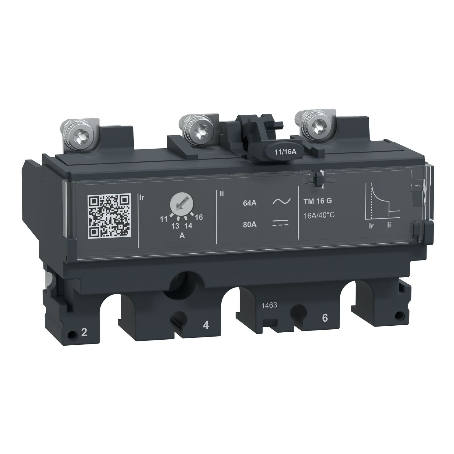 Picture of Trip unit TM16G, ComPacT NSX100, 3 poles, thermal magnetic protections, generator protection, 16A rating