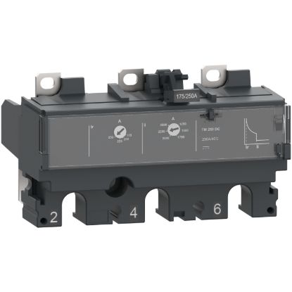 Picture of Trip unit TM80DC, ComPacT NSX100 DC, 3 poles, thermal magnetic protections, 80A rating