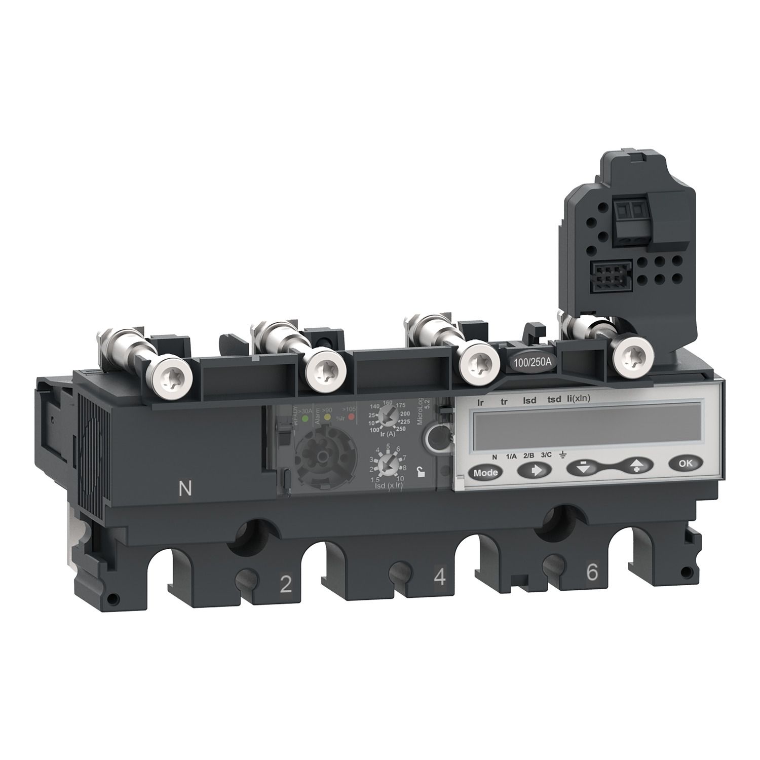 Picture of Trip unit MicroLogic 5.2E, ComPacT NSX100/160/250, 4 poles, electronic basic protections, energy meter, 40A rating
