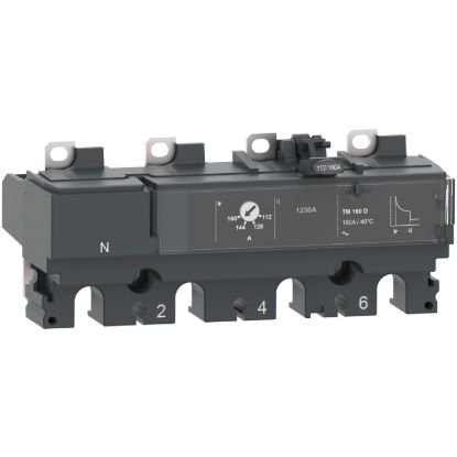 Picture of Trip unit TM80D, ComPacT NSX100/160/250, 4 poles 3D (neutral not protected), thermal magnetic protections, 80A rating