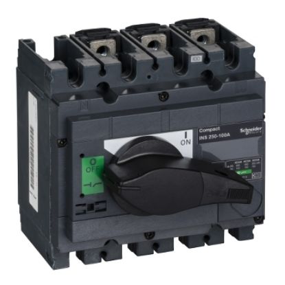 Picture of ComPact, Switch disconnector, Compact INS250-100 , 100 A, standard version with black rotary handle, 3 poles