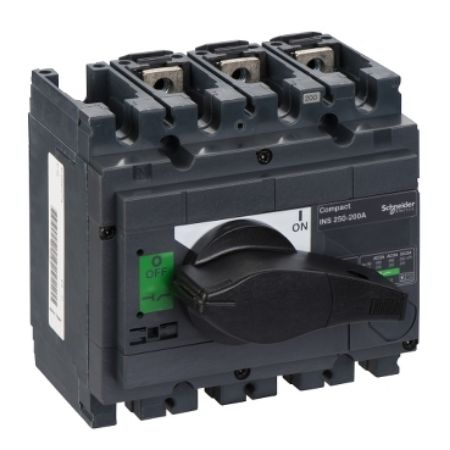 Picture of ComPact, Switch disconnector, Compact INS250-200 , 200 A, standard version with black rotary handle, 3 poles