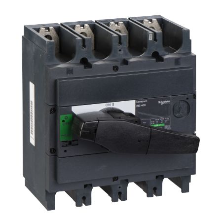 Picture of switch disconnector, Compact INS400, 400A, standard version with black rotary handle, 4 poles