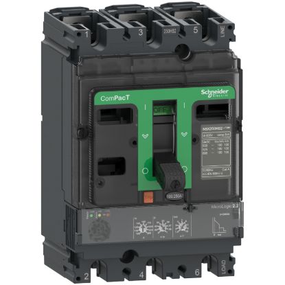 Picture of Circuit breaker, ComPacT NSX100HB1, 75kA/690VAC, 3 poles, MicroLogic 2.2 trip unit 100A