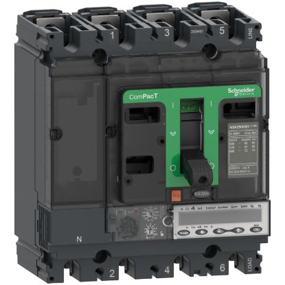 Picture of Circuit breaker, ComPacT NSX100HB1, 75kA/690VAC, 3 poles, MicroLogic 6.2E-M trip unit 50A