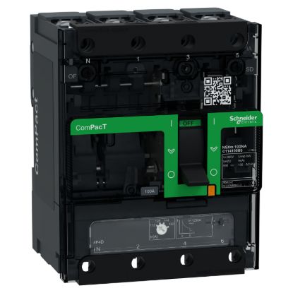 Picture of Switch disconnector, ComPacT NSXm 100NA, 4 poles, thermal current Ith 100A, compression lugs and busbar connectors