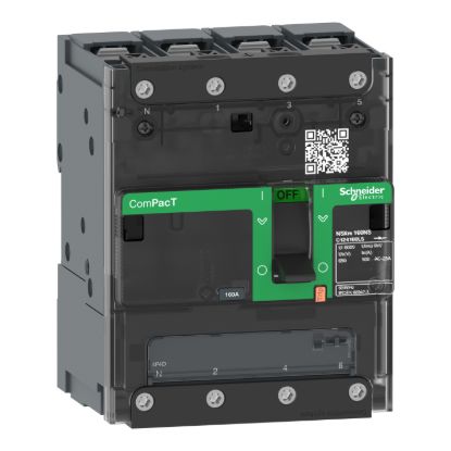 Picture of Switch disconnector, ComPacT NSXm 160NA, 4 poles, thermal current Ith 160A, compression lugs and busbar connectors