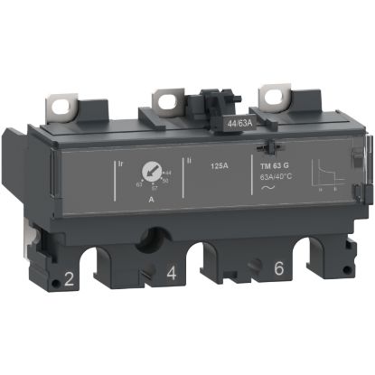 Picture of Trip unit TM125G, ComPacT NSX160, 3 poles, thermal magnetic protections, generator protection, 125A rating