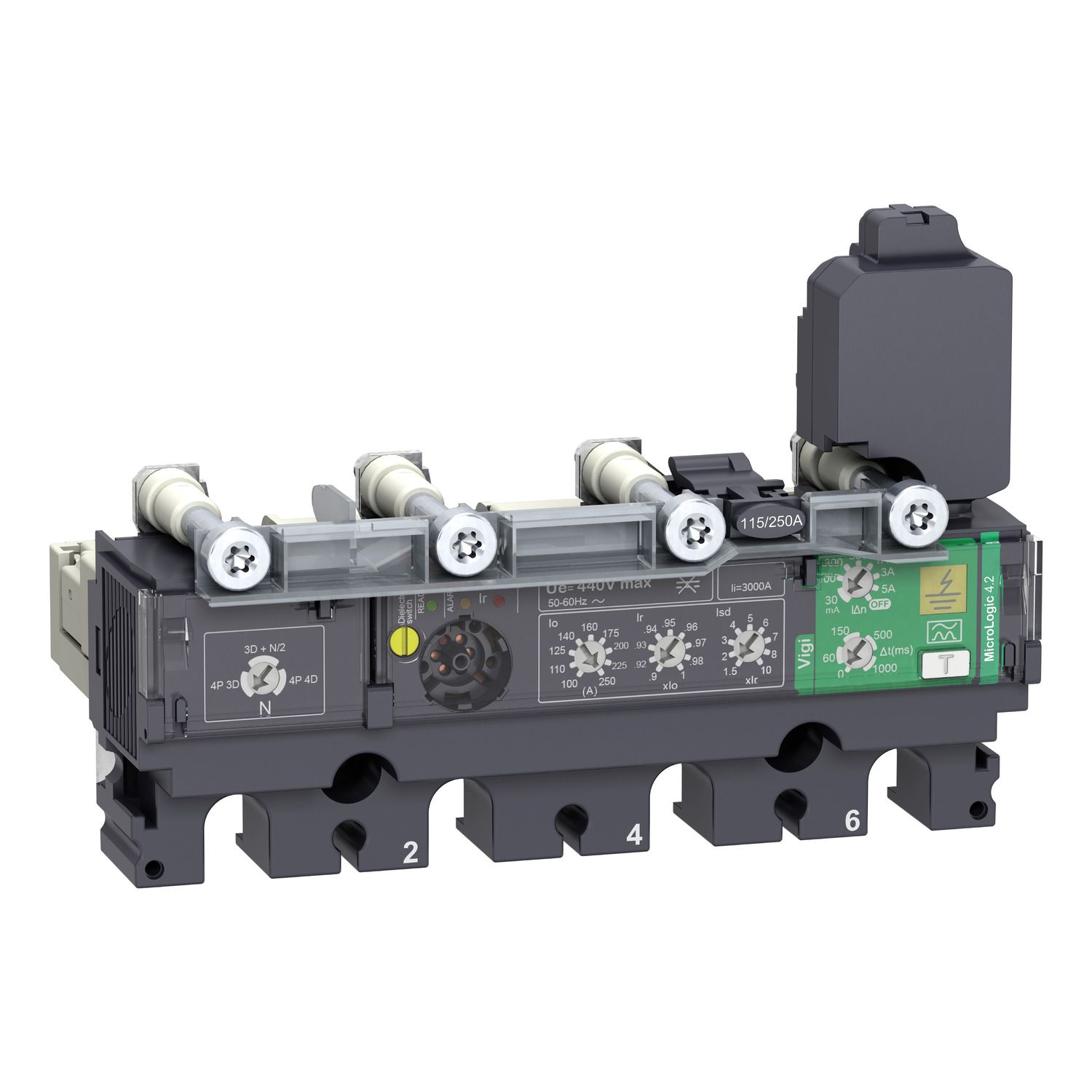 Picture of Trip unit MicroLogic Vigi 4.2, ComPacT NSX160/250, 4 poles, electronic basic and earth leakage protections, 160A rating