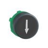 Picture of Harmony XB5, Push button head, plastic, flush, black, 22mm, spring return, marked DOWN ARROW