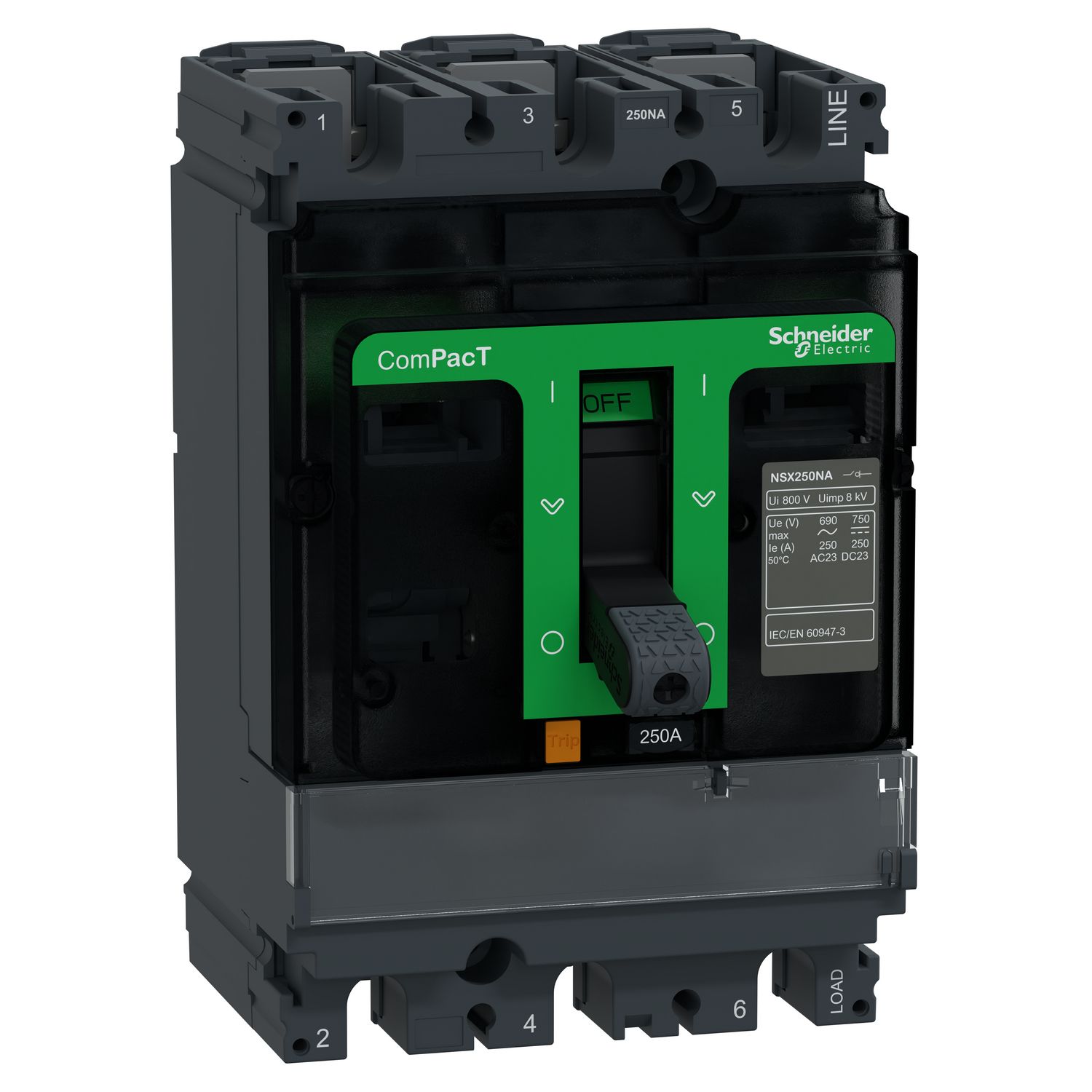Picture of Switch disconnector, ComPacT NSX250NA, 3 poles, fixed, thermal current Ith 250A