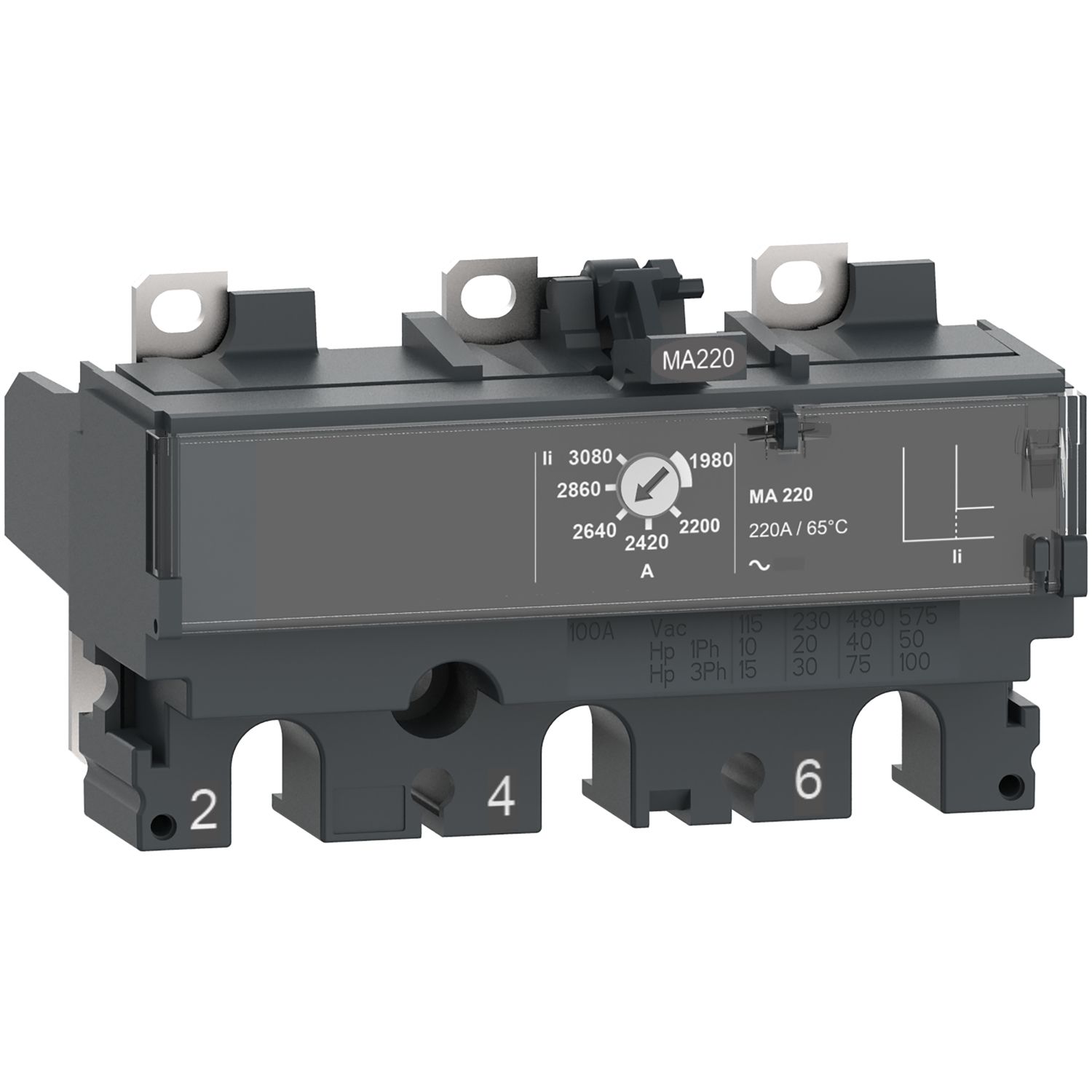 Picture of Trip unit MA220, ComPacT NSX250, 3 poles, magnetic protections, motor protection, 220A rating