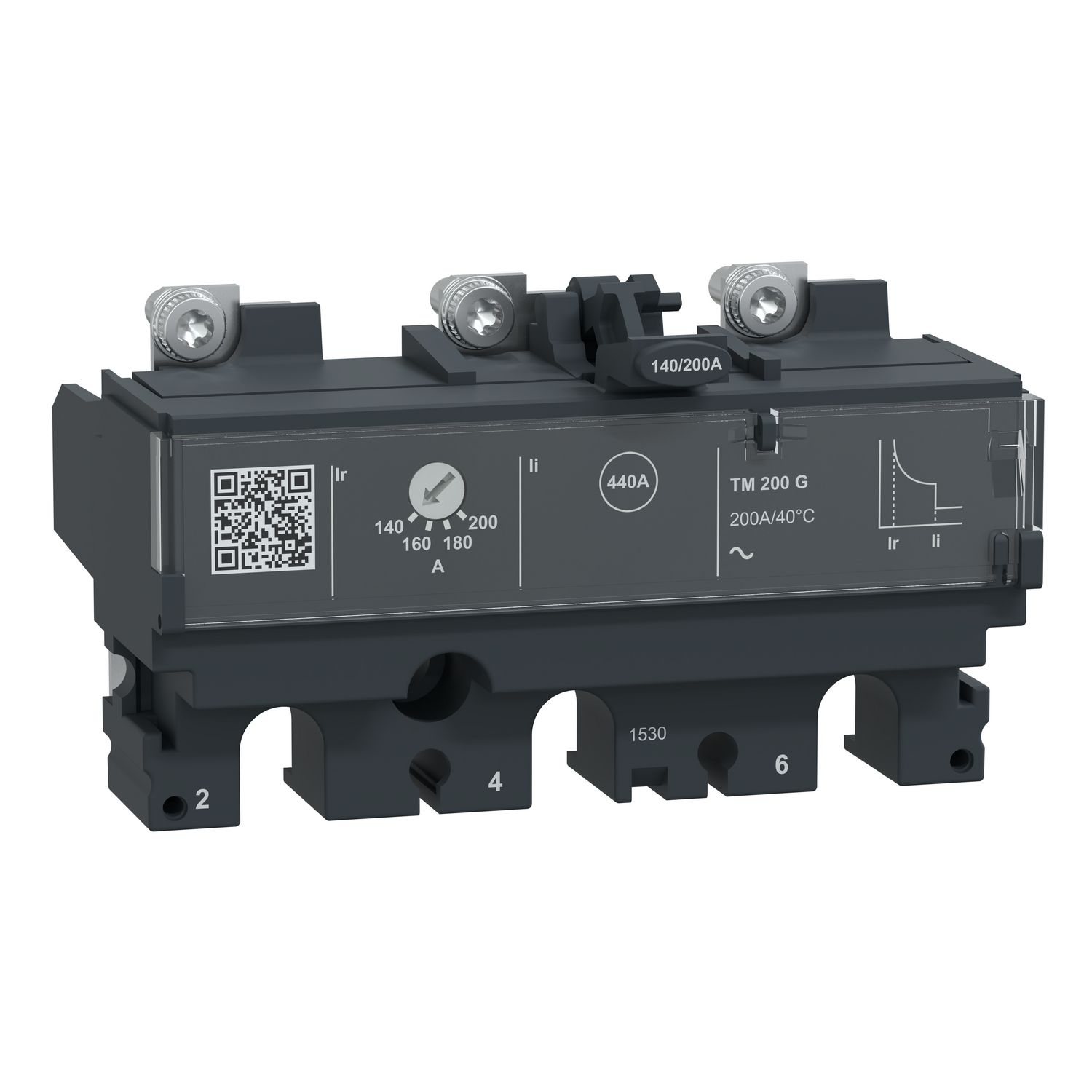 Picture of Trip unit TM200G, ComPacT NSX250, 3 poles, thermal magnetic protections, generator protection, 200A rating
