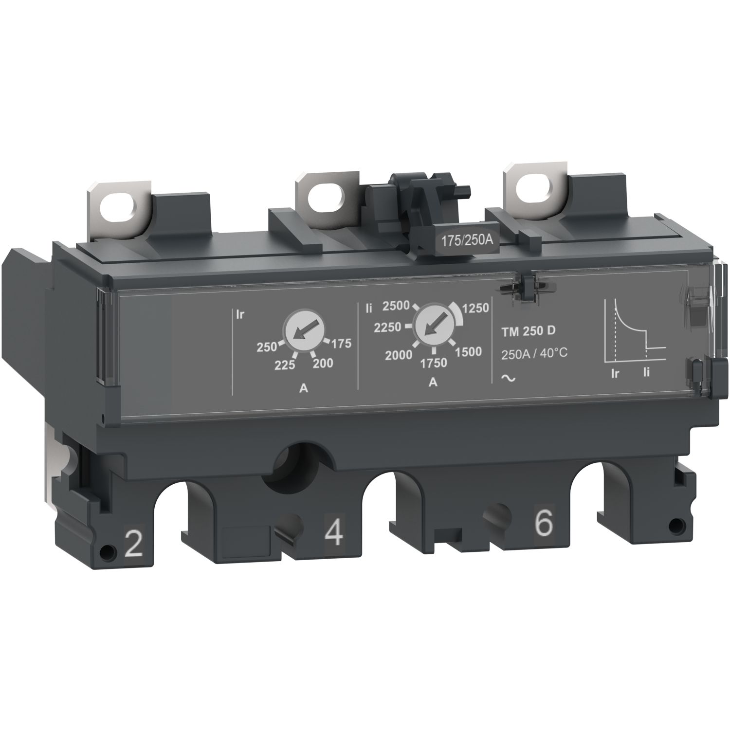 Picture of Trip unit TM200D, ComPacT NSX250, 3 poles, thermal magnetic protections, 200A rating