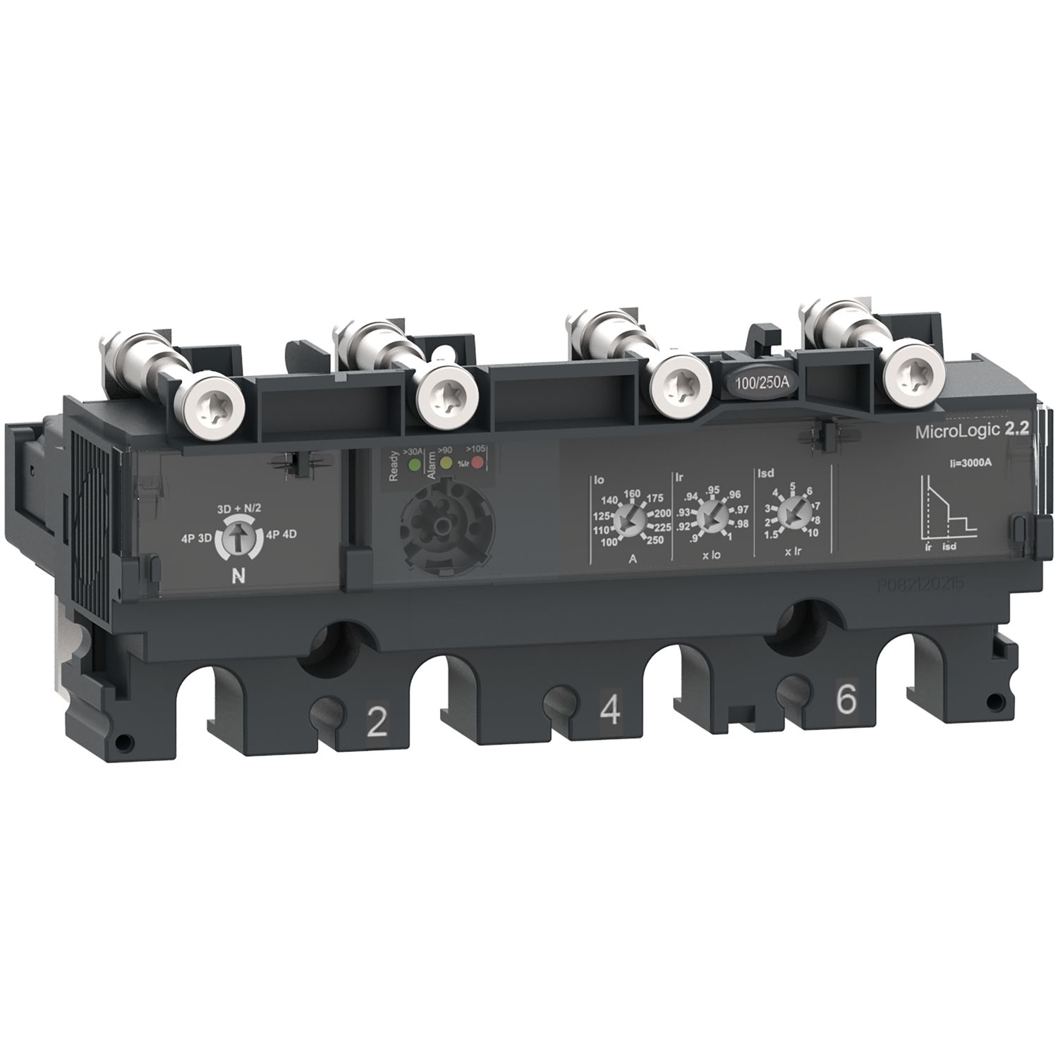 Picture of Trip unit MicroLogic 2.2, ComPacT NSX250, 4 poles, electronic basic protections, 250A rating