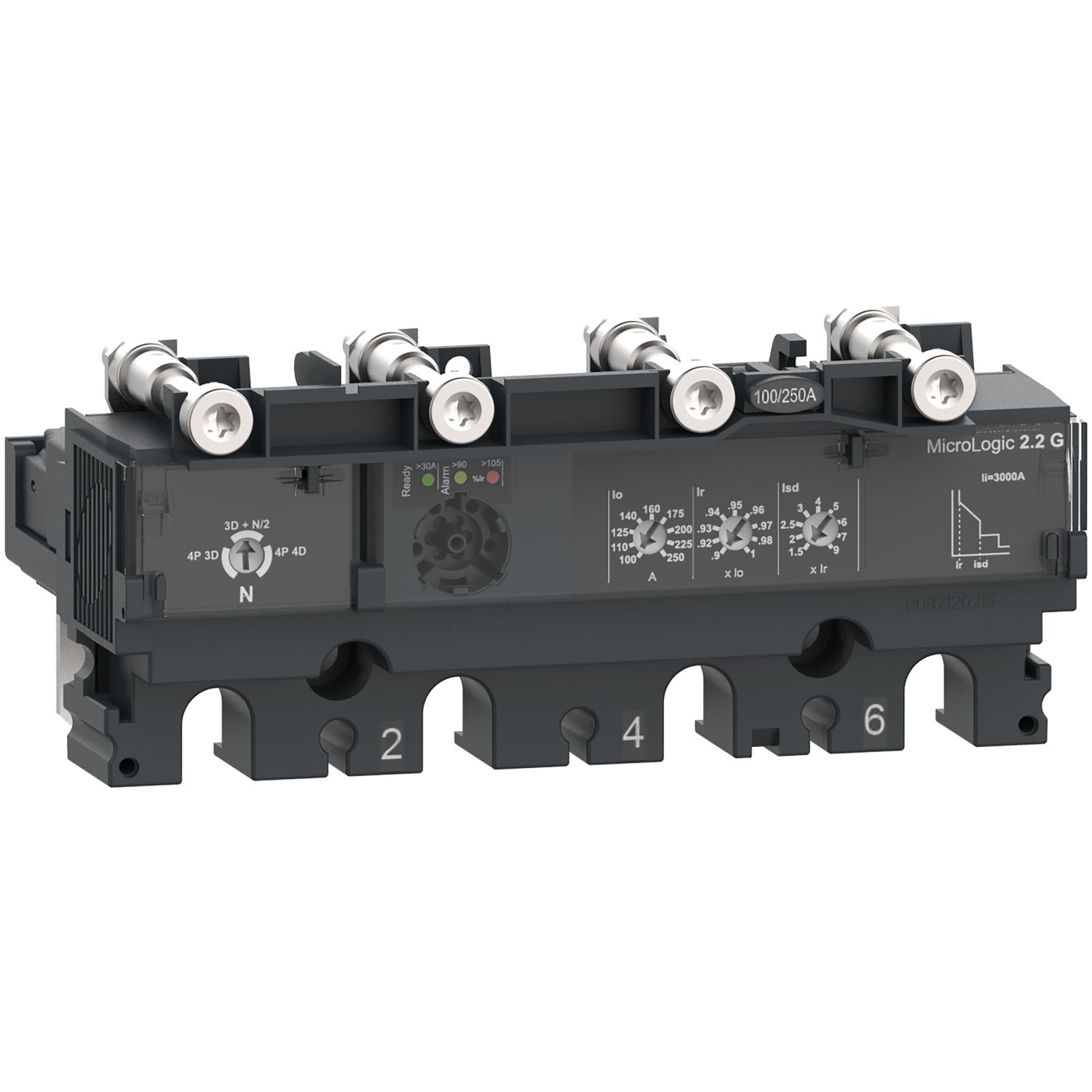 Picture of Trip unit MicroLogic 2.2G, ComPacT NSX250, 4 poles, electronic basic protections, generator protection, 250A rating