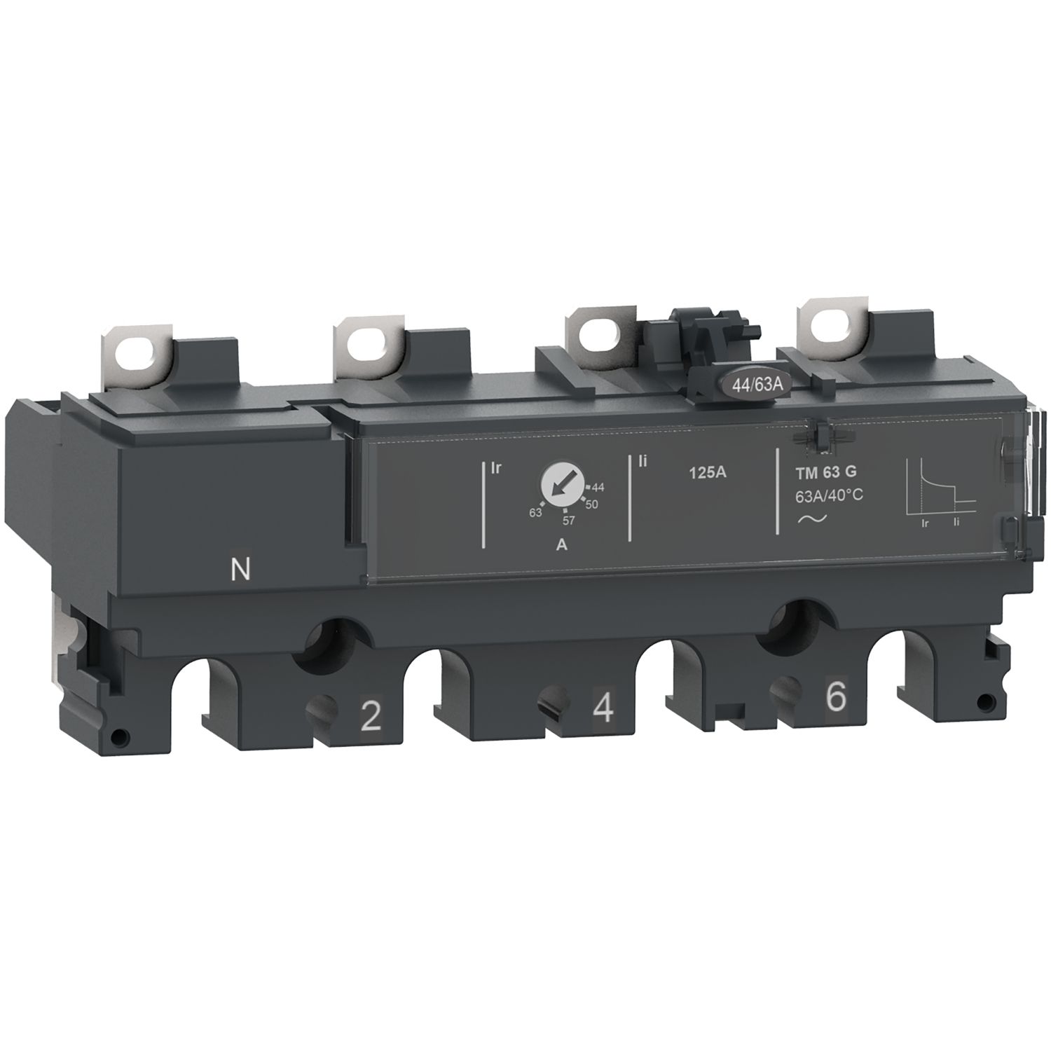 Picture of Trip unit TM200G, ComPacT NSX250, 4 poles 4D (neutral fully protected), thermal magnetic protections, generator, 200A