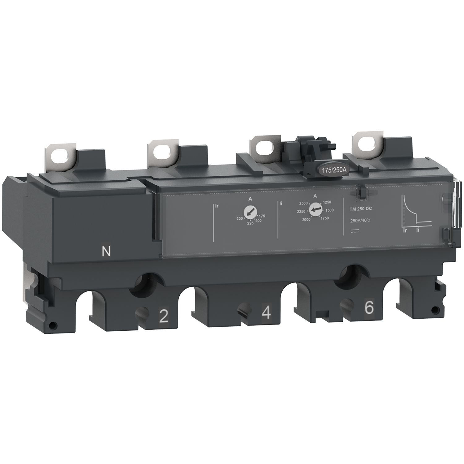 Picture of Trip unit TM250DC, ComPacT NSX250 DC, 4 poles, thermal magnetic protections, 250A rating