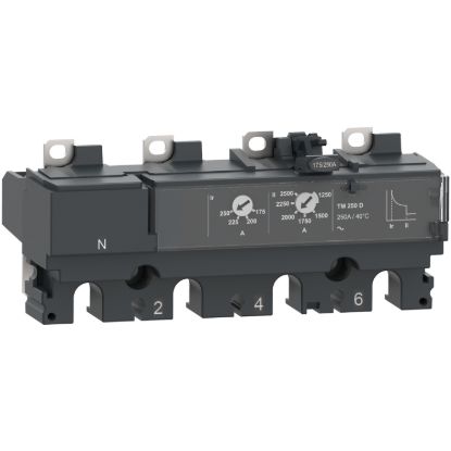 Picture of Trip unit TM160D, ComPacT NSX250, 4 poles 3D (neutral not protected), thermal magnetic protections, 160A rating