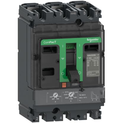Picture of Circuit breaker, ComPacT NSX250B, 25kA/415VAC, 3 poles, TMD trip unit 160A