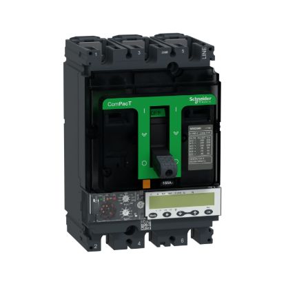 Picture of Circuit breaker, ComPacT NSX250R, 200kA/415VAC, 3 poles, MicroLogic 6.2E trip unit 160A