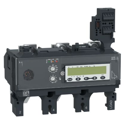 Picture of Trip unit MicroLogic 6.3E, ComPacT NSX400/630, 3 poles, basic and ground fault protections, energy meter, 400A rating