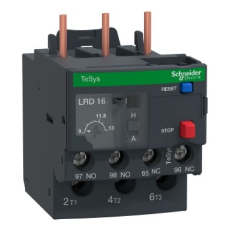 Picture of Thermal overload relay, TeSys Deca, 690VAC, 9 to 13A, 1NO+1NC, class 10A, for D12â€¦D38 unbalanced loads