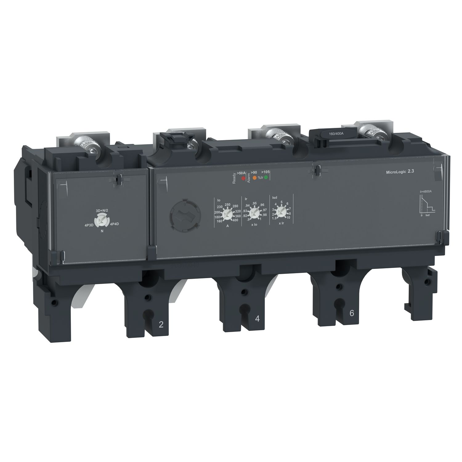 Picture of Trip unit MicroLogic 2.3, ComPacT NSX400/630, 4 poles, electronic basic protections, 400A rating