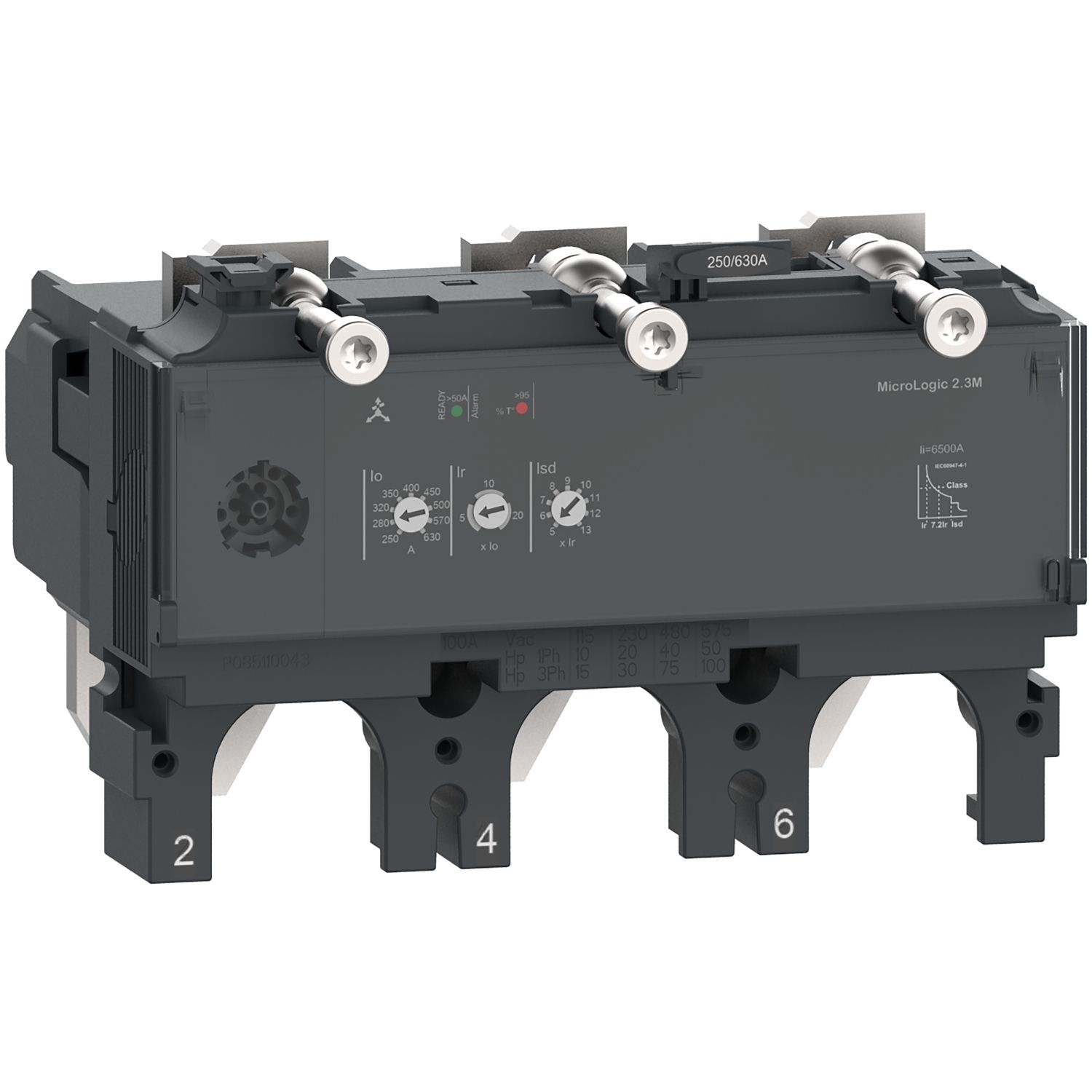 Picture of Trip unit MicroLogic 2.3M, ComPacT NSX630, 3 poles, electronic basic protections, motor protection, 500A rating