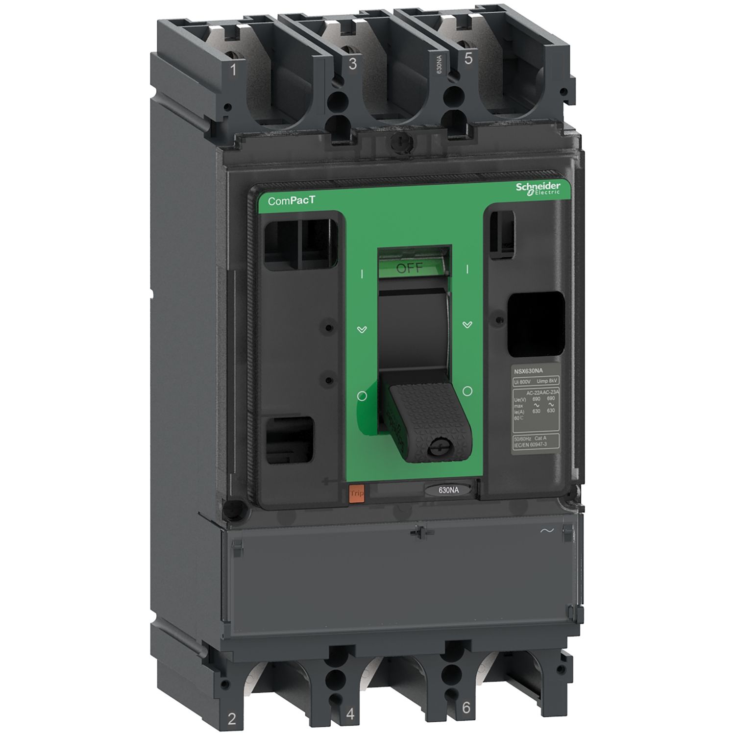 Picture of Switch disconnector, ComPacT NSX630NA, 3 poles, fixed, thermal current Ith 630A