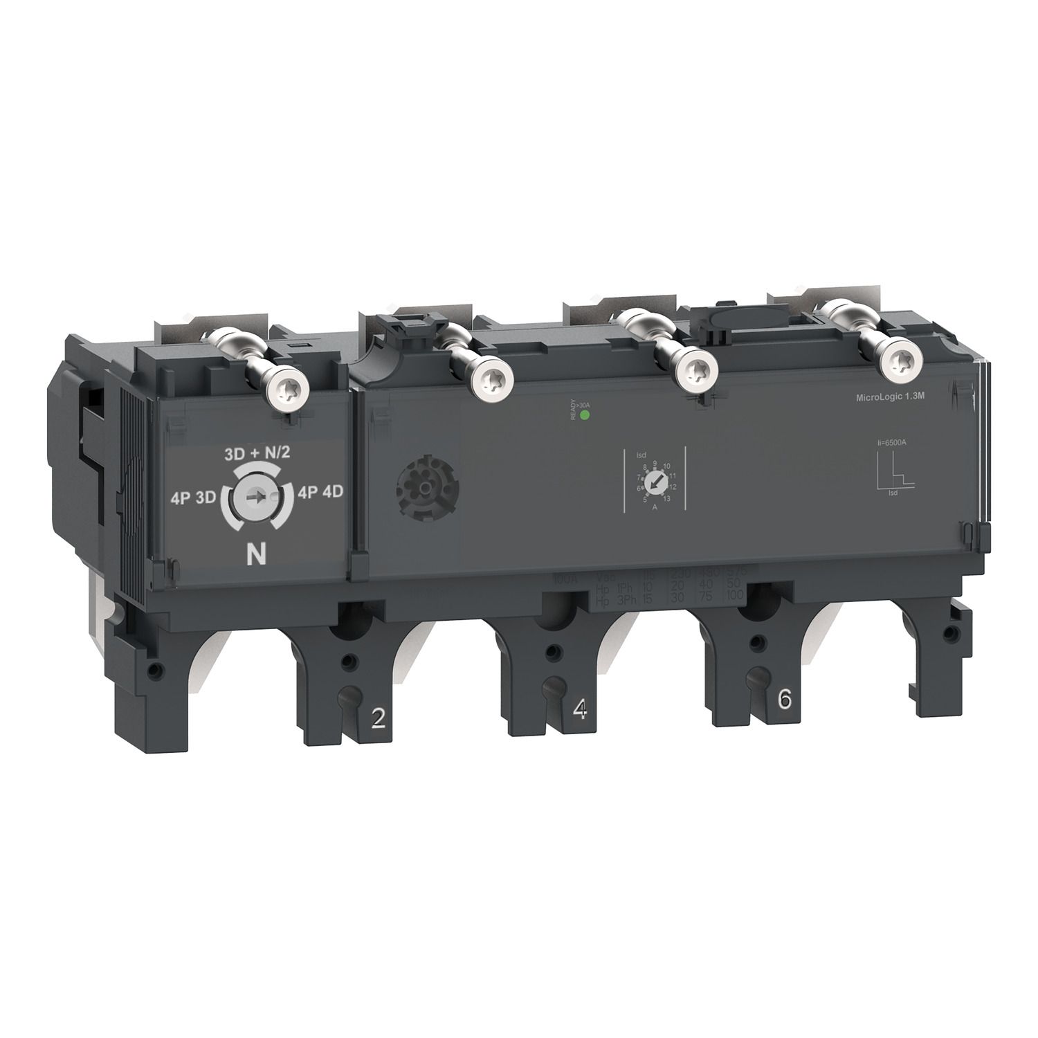Picture of Trip unit MicroLogic 1.3M, ComPacT NSX630, 4 poles 3D, electronic magnetic protection, motor protection, 500A
