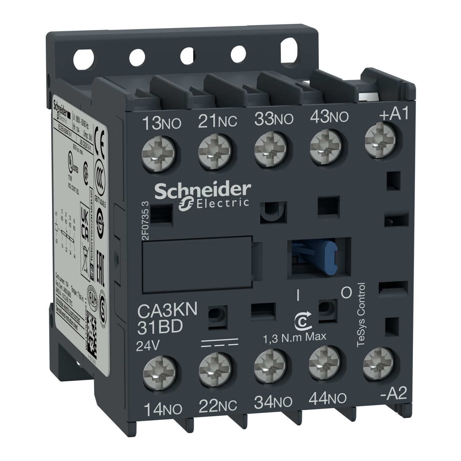Picture of Control Relay, TeSys K, 4P(3NO+1NC), 690V, 110V DC standard coil