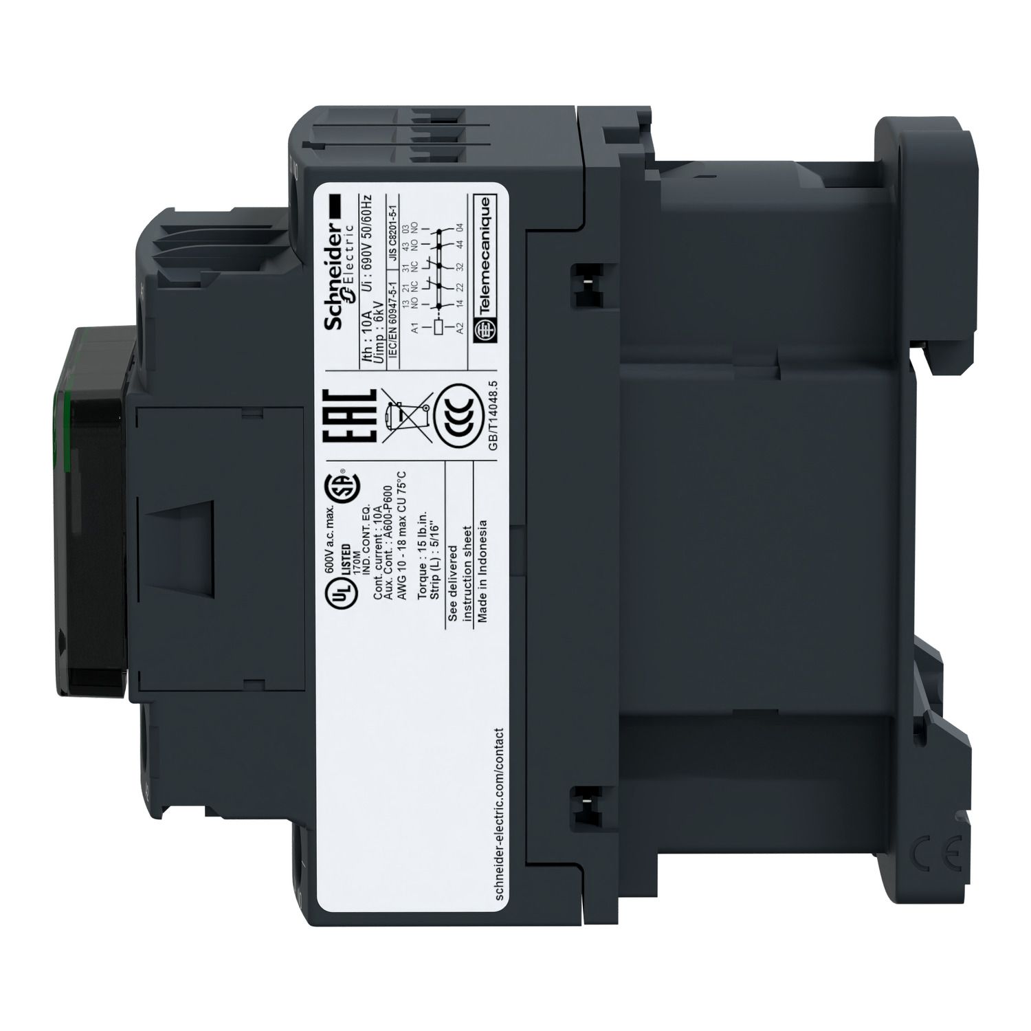 Picture of Control Relay, TeSys K, 5NO, 0 to 690V, 24VDC low consumption coil, screw clamp