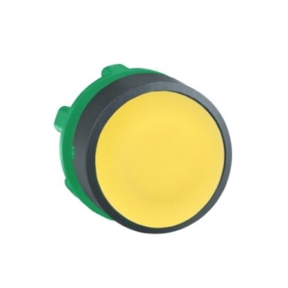 Picture of Harmony XB5, Push button head, plastic, flush, yellow, 22mm, spring return, unmarked